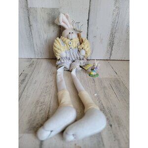 crazy mountain Easter bunny farmer plush spring mini figure chick set home decor